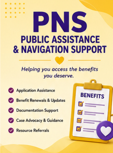 PNS — Public Assistance Navigation & Support flyer